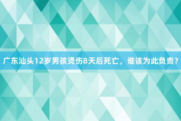 广东汕头12岁男孩烫伤8天后死亡，谁该为此负责？