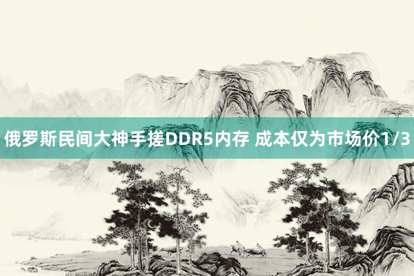 俄罗斯民间大神手搓DDR5内存 成本仅为市场价1/3