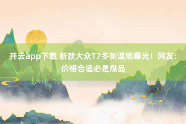 开云app下载 新款大众T7冬测谍照曝光!网友:价格合适必是爆品