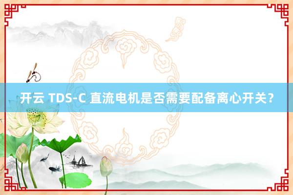 开云 TDS-C 直流电机是否需要配备离心开关?